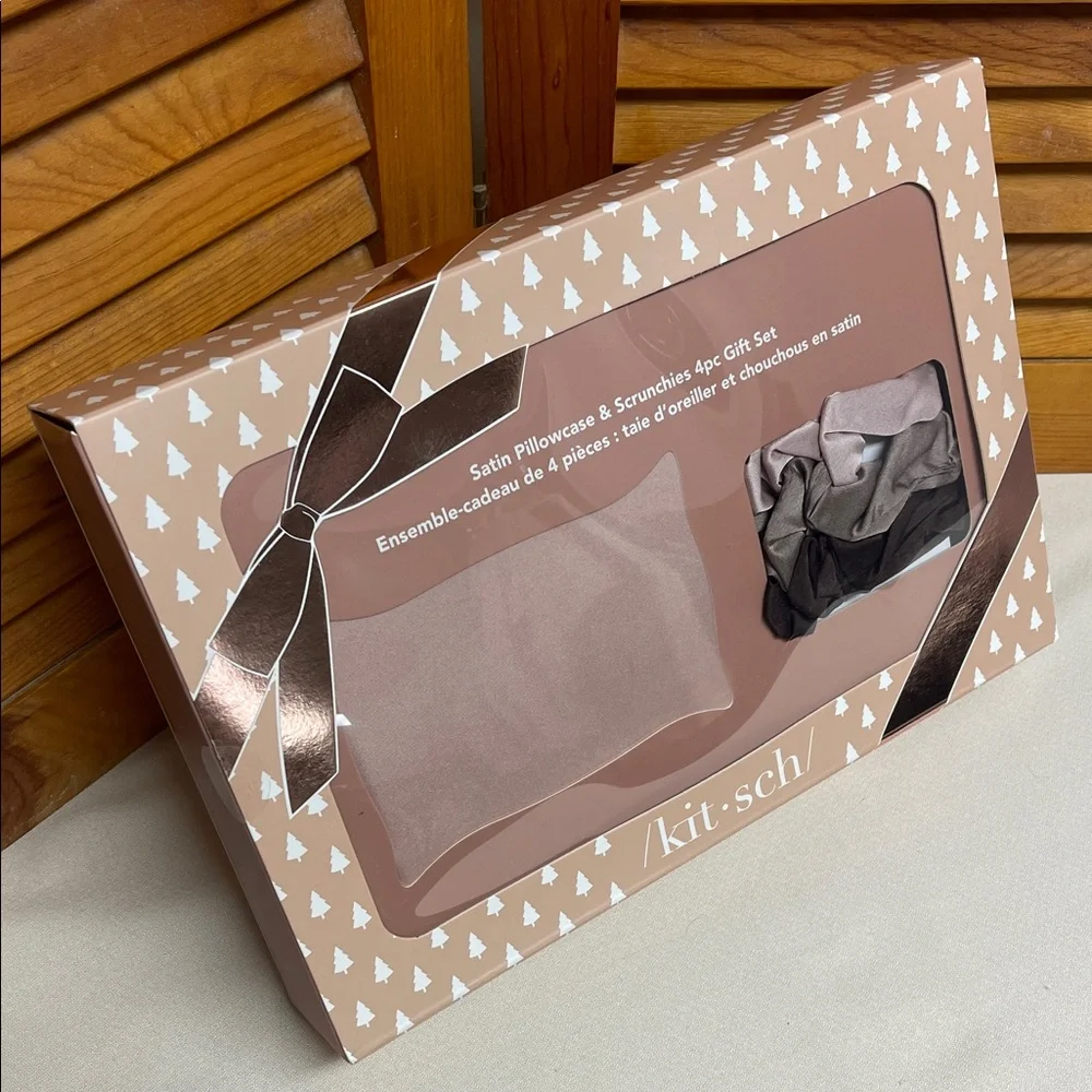 Kitsch Satin Pillowcase & Scrunchies Gift Set - Taupe Pink - Picture 12 of 12